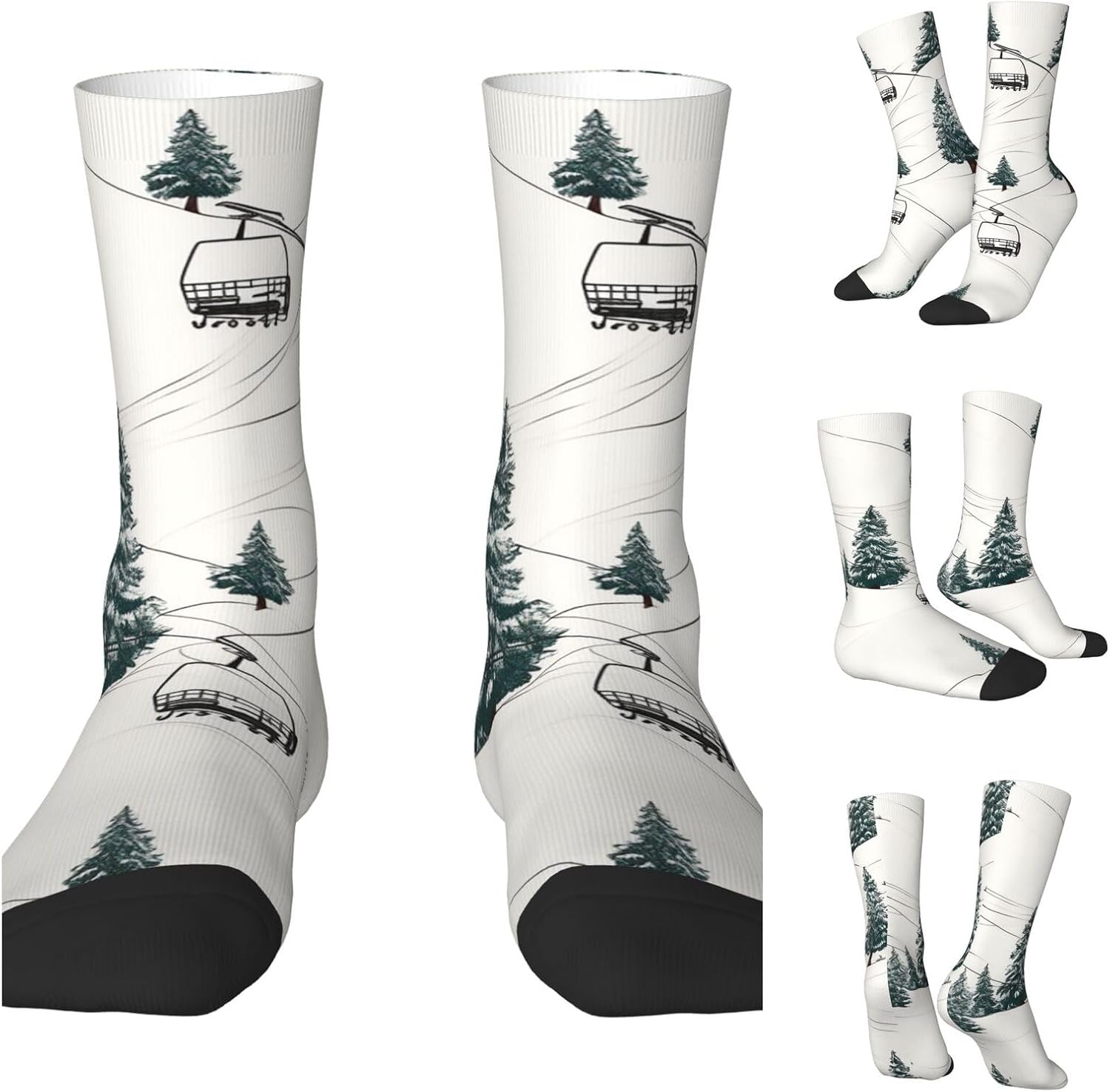 Chaussettes fantaisie: unisexe, hauteur mi-mollet, à motifs