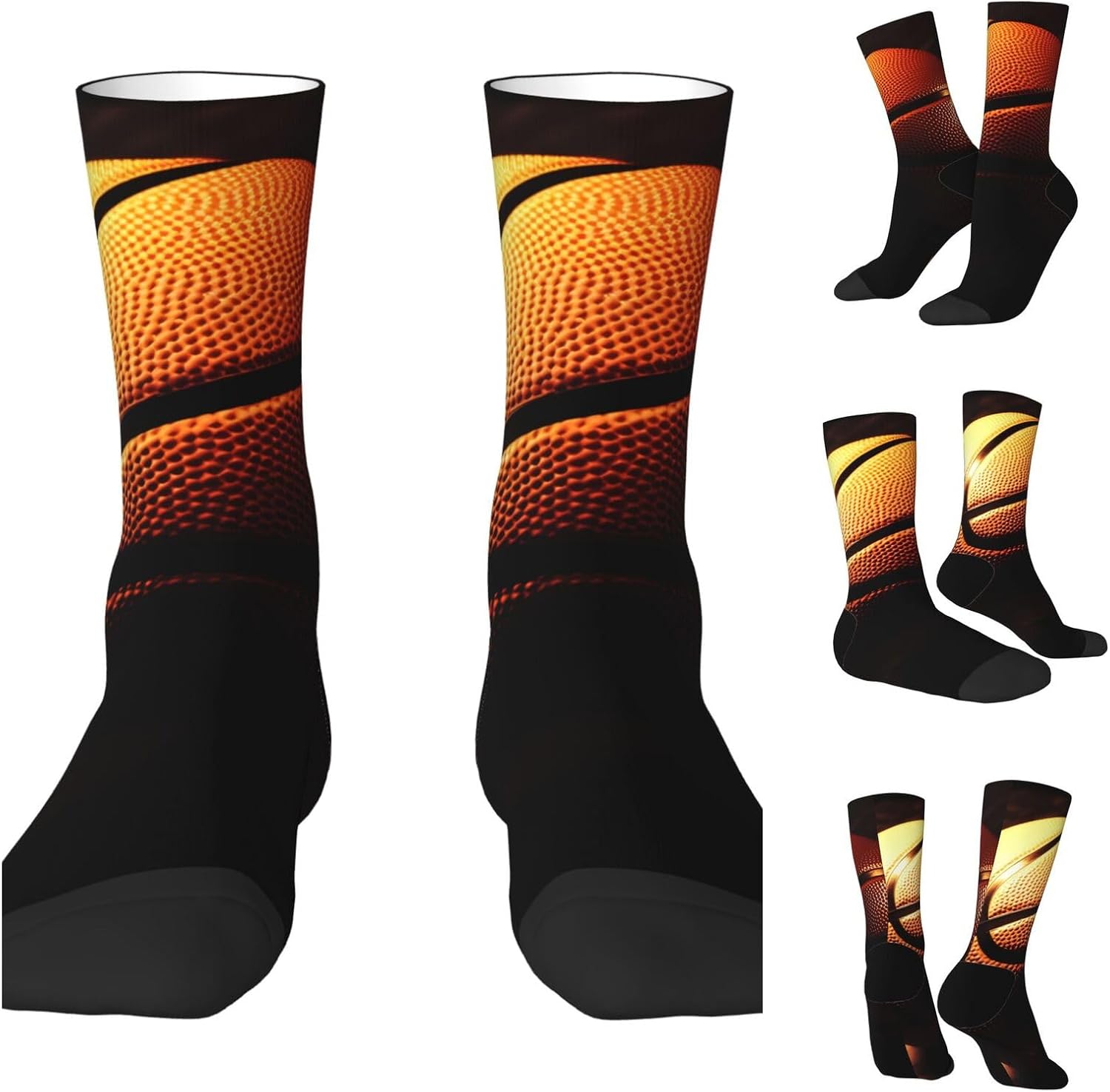 Chaussettes de sport — unisexe, hauteur mi-mollet, à motifs
