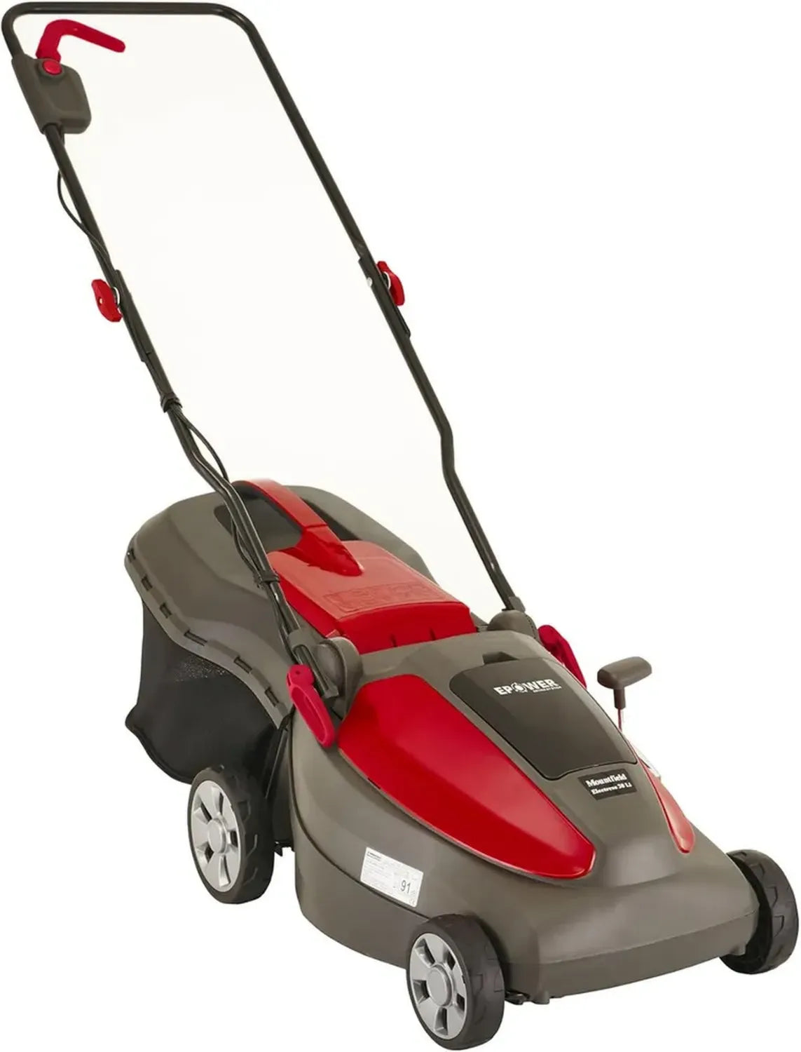 Tondeuse à Gazon Sans Fil Mountfield Electress, 38 cm, Batterie 20V, 350 m², Collecteur 40L, 2 Batteries et Chargeur