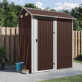 Abri de Jardin en Acier Galvanisé pour Stockage Extérieur - 192 x 152,5 x 237 cm - Résistant et Spacieux - Couleur Marron