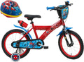Vélo Enfant 16'' Marvel Spiderman avec Freins, Design Rouge et Casque Inclus