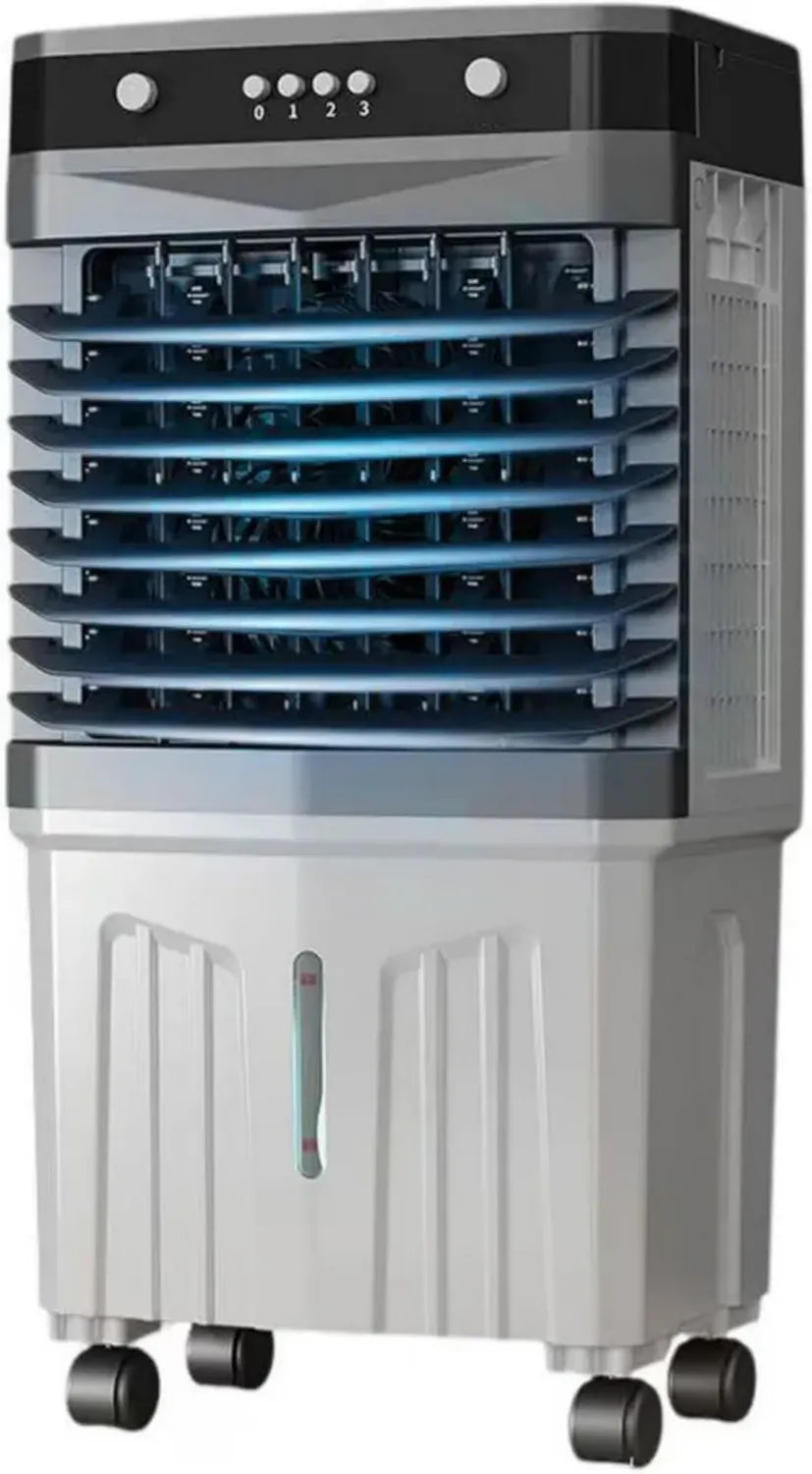 Climatiseur Portable Silencieux 28dB, Refroidisseur d'Air Évaporatif avec Réservoir XL, 3 Vitesses et Oscillation 120°, Minuterie 12h