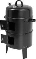Fumoir-Barbecue 3 en 1 avec Régulation Thermique - Diamètre 40 cm - Noir