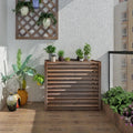 Écran de Climatiseur Extérieur en Bois avec Porte-Fleurs, Installation Facile, Résistant aux Intempéries, 86 x 35 x 80 cm