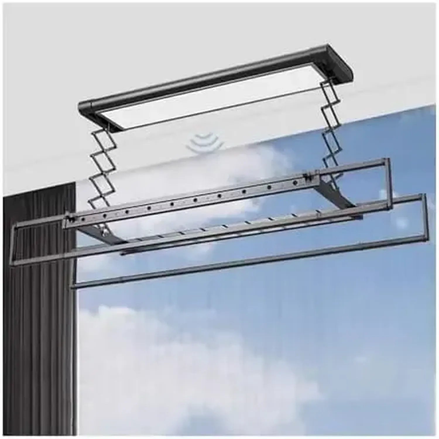 Étendoir à Linge Intelligent Automatique avec Télécommande, Système de Séchage Électrique Ultra-Fin pour Balcon ou Intérieur