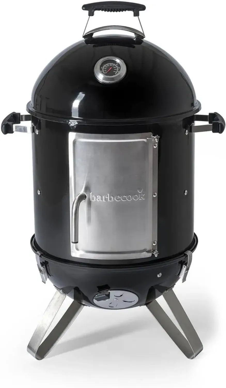 Fumoir Barbecook Oskar S Émaillé Noir avec Grille Ø 40cm, Dimensions 43.5x55x88cm