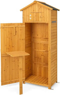 Cabane de Jardin Imperméable en Bois 75x50x180,5 cm avec Rangement et Table Pliante en Sapin