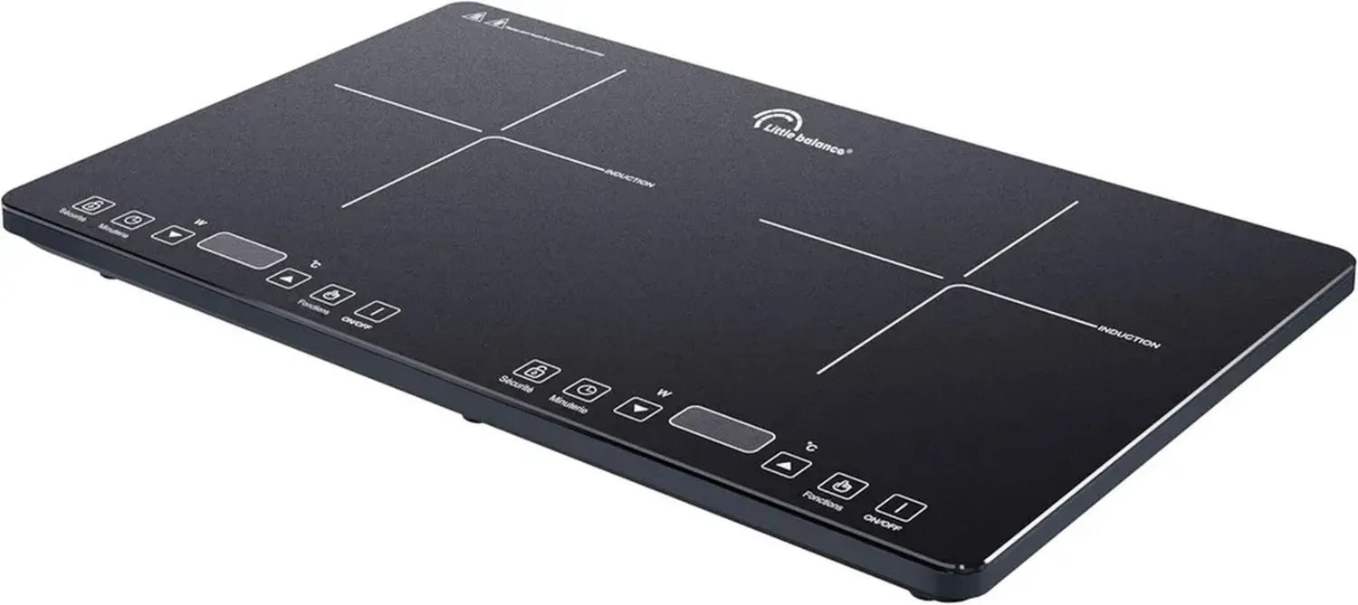 Double Plaque à Induction Portable LITTLE BALANCE 8858, 3500W, Thermostat 10 Niveaux, Jusqu'à 240°C, Noir