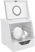 Lave-Vaisselle Compact avec Écran Tactile LED, 4 Programmes, 2-5 Personnes, Faible Consommation d'Eau 6L, Silencieux 55 dB, Prise UE 800W