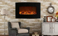 Cheminée Élégante Murale LED avec Télécommande - Chauffage Électrique 2000W Noir