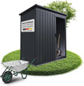 Abri de Jardin Métallique Résistant avec Porte Verrouillable - Gris Foncé