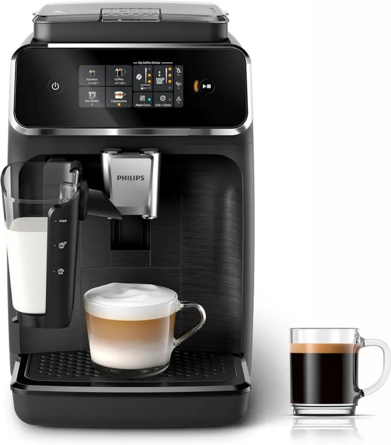 Machine à Café Philips Série 2300, 4 Boissons, Écran Tactile, Système LatteGo, Broyeur Céramique, Finition Noir Mat