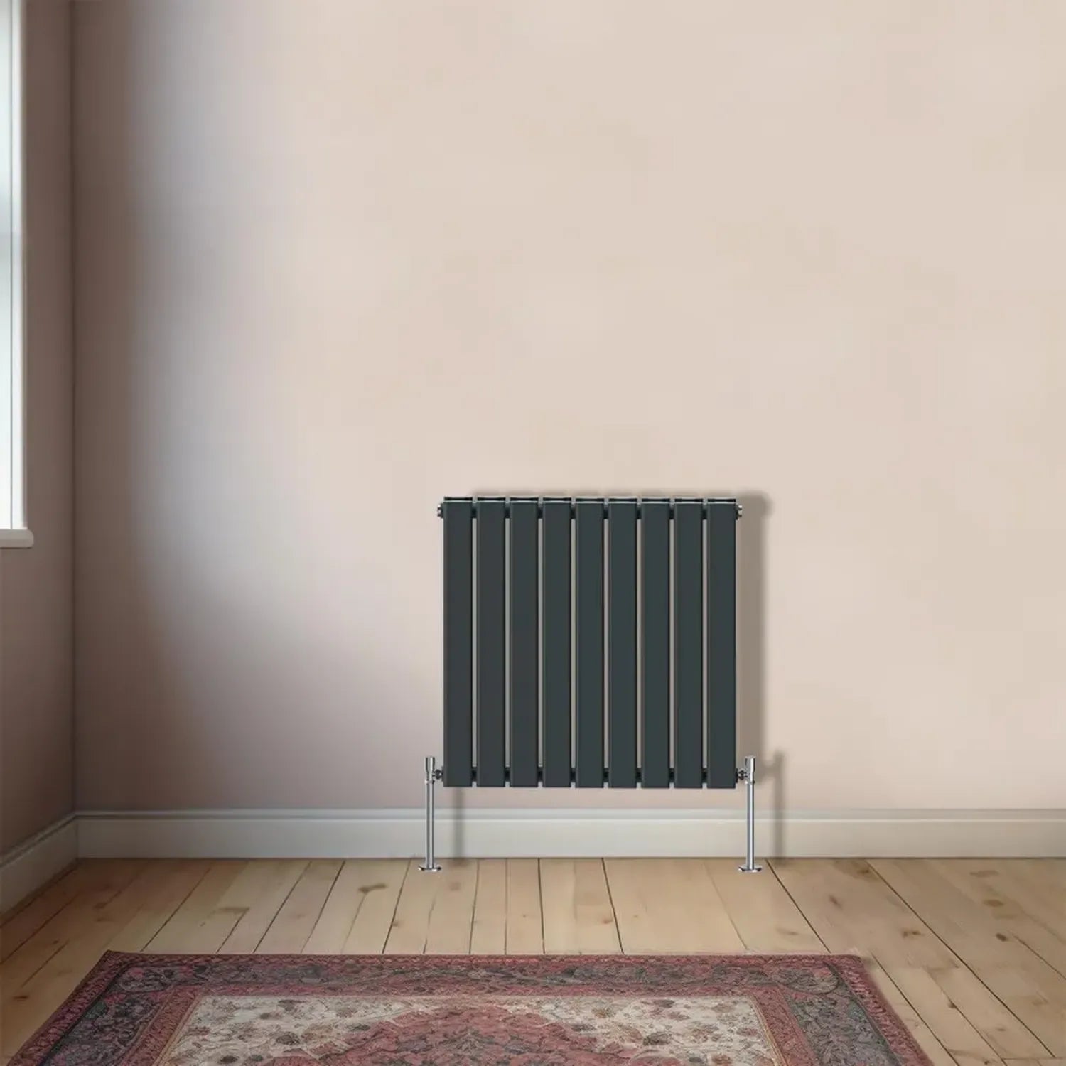 Radiateur Double Colonne Horizontal 600x748 mm Anthracite pour Salle de Bain