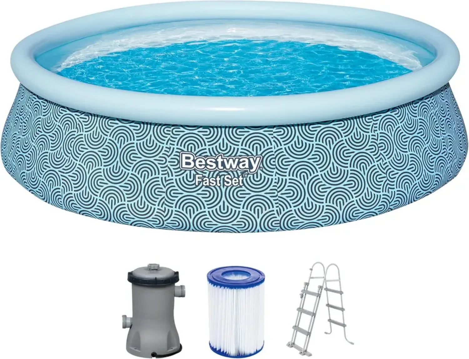 Bestway Piscine Ronde Gonflable Fast Set 457x107 cm - Couleur Grise