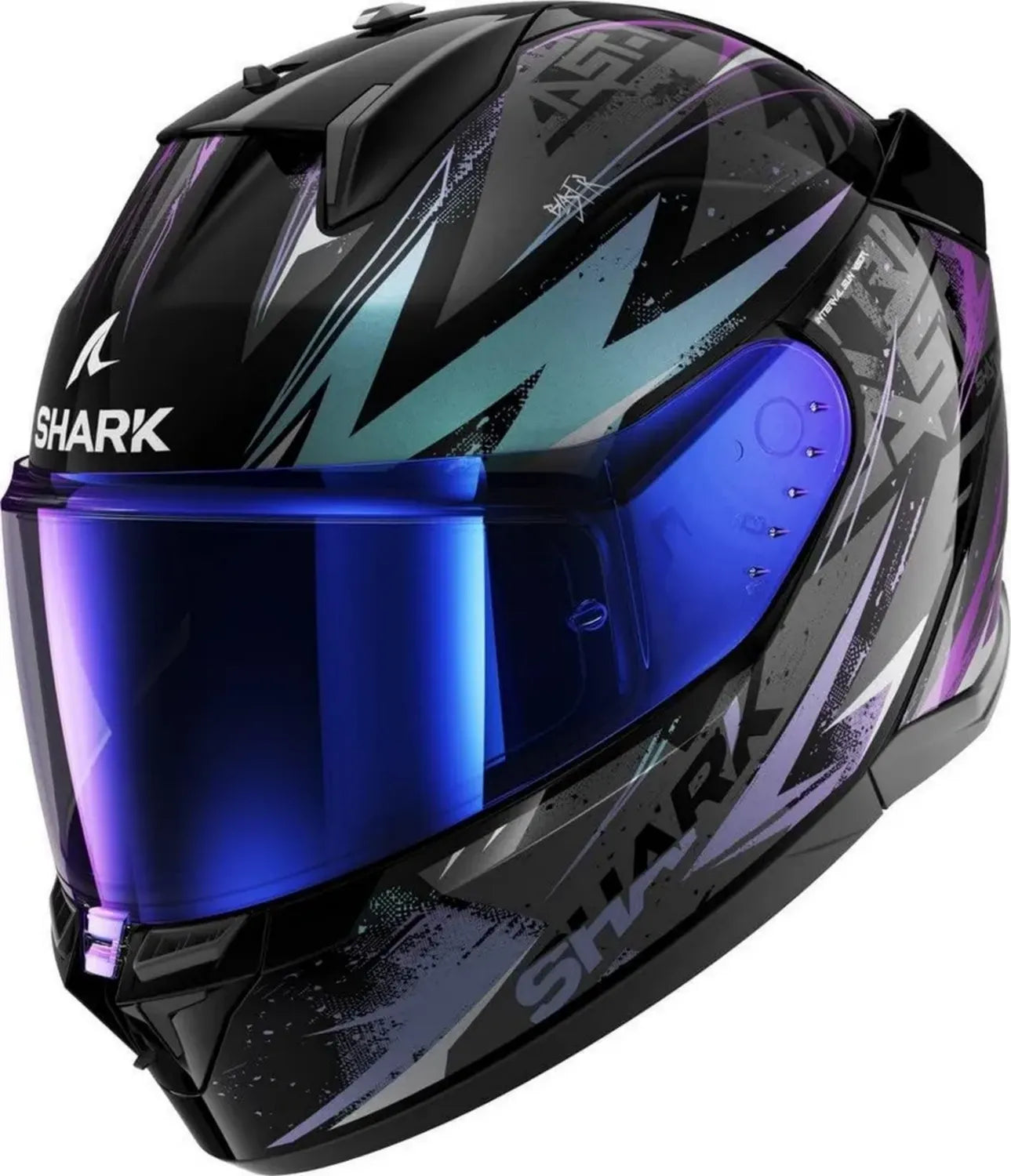 Casque Intégral Moto Shark D-SKWAL 3 Blast-R Noir/Bleu/Violet
