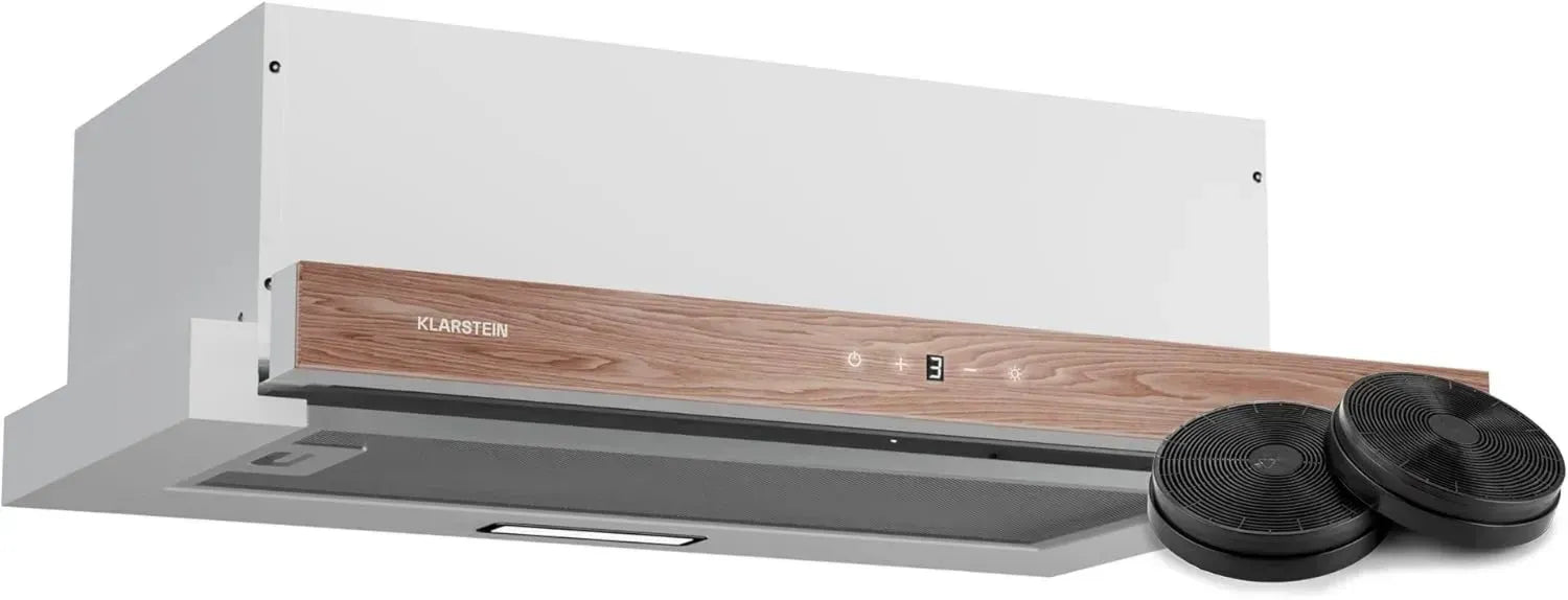 Klarstein ZenFusion Hotte 60cm, Commande Tactile, 400 m³/h, Classe Énergétique A, Extracteur Télescopique, LED, Filtre à Charbon