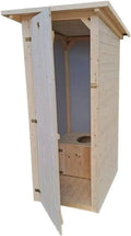 Toilettes sèches extérieures en bois rustique avec accessoires 20L