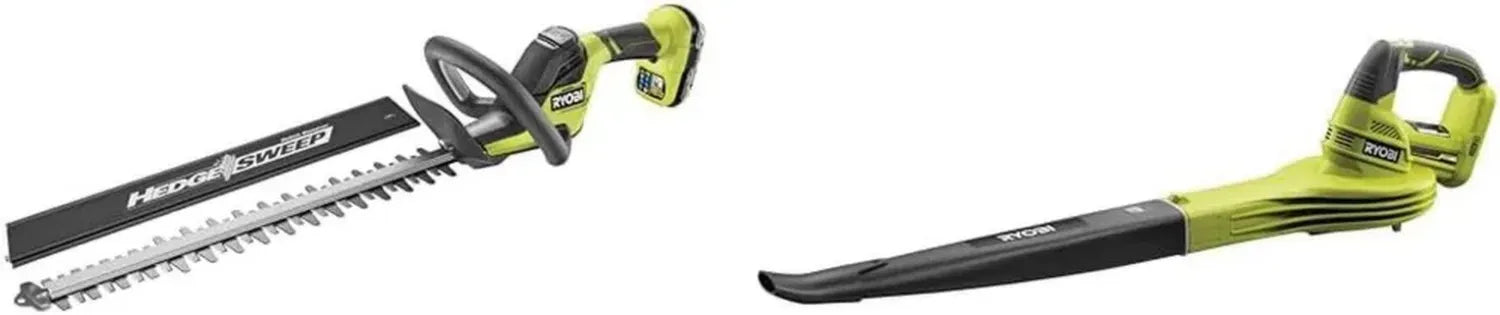 Ryobi Taille-Haies 18V One+ avec Batterie et Chargeur, Lame 50 cm, et Souffleur 245 km/h sans Batterie