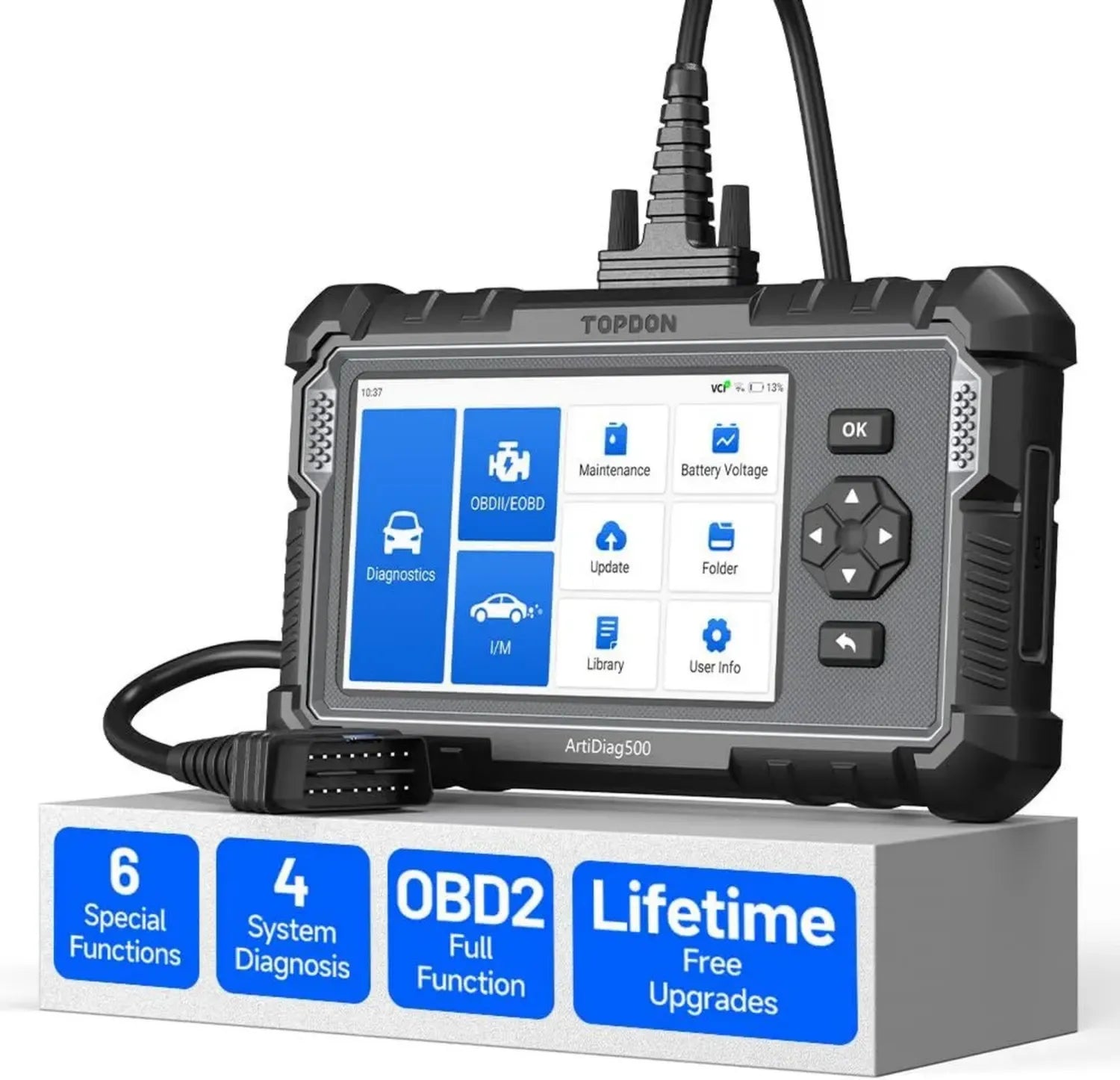 TOPDON ArtiDiag500 Scanner OBD2 Multisystème avec Réinitialisations de Service