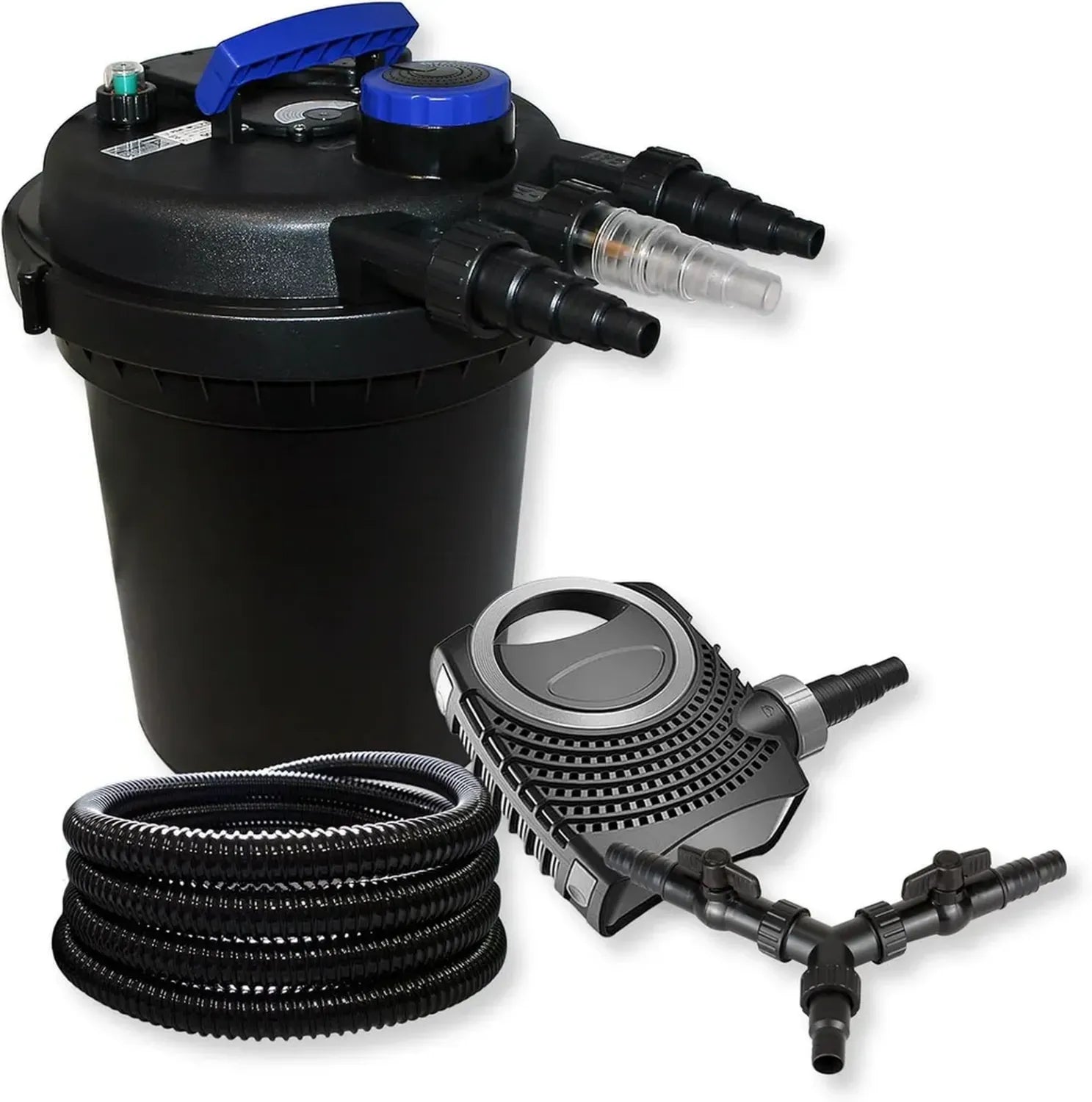 SunSun Kit Filtration de Bassin 10000 L avec Filtre UV 11W, Pompe 10000 L/h et Accessoires
