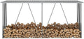 Abri de Rangement Bois en Acier Galvanisé Gris 330x84x152 cm