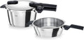 Ensemble d'autocuiseurs Fissler Vitaquick 3 pièces, compatible induction, argenté