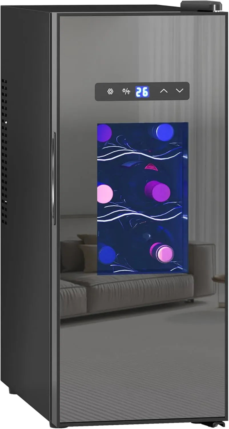 HOMCOM Cave à Vin 30L pour 12 Bouteilles - Réfrigérateur Thermoélectrique Silencieux avec Porte en Verre, Éclairage LED et Écran Tactile, Contrôle de Température 8-18°C