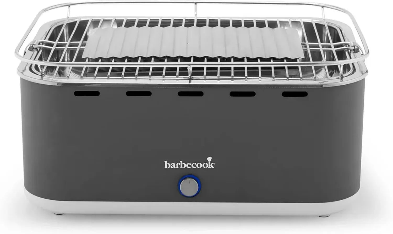 Grill de Table au Charbon Barbecook Carlo, Portable et Compact, Gris Urbain, 44x33x21cm