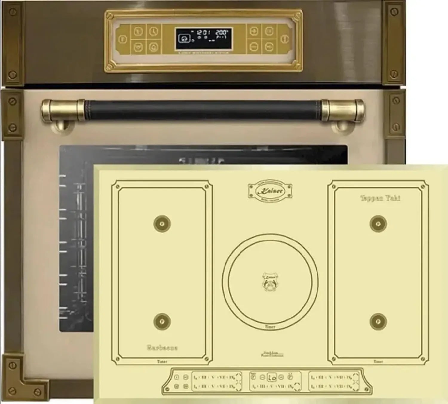 Kaiser Four Encastrable 80L + Plaque Induction Rétro 77 cm, Ensemble Cuisine EH 6726