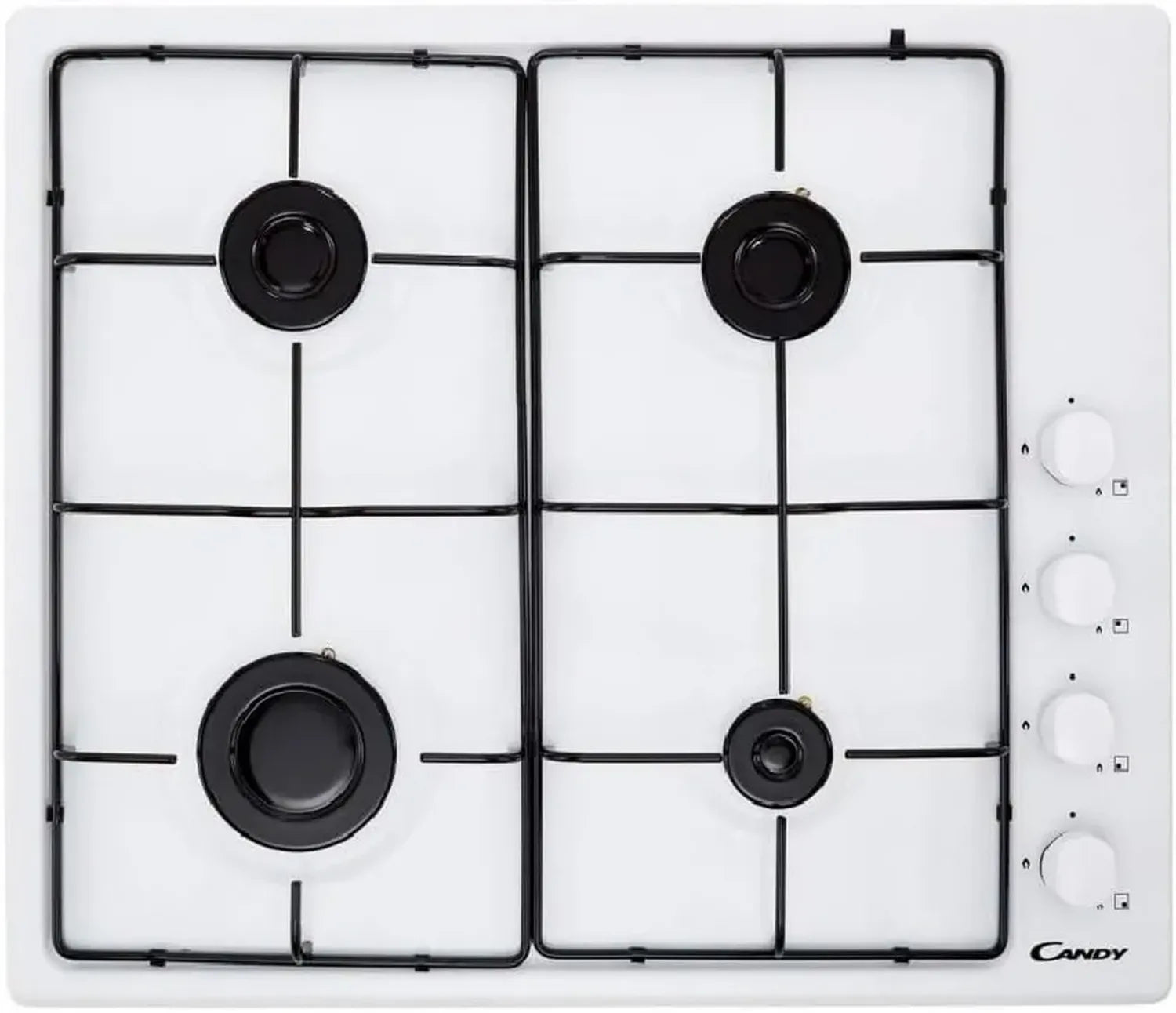 Plaque de Cuisson Gaz Candy 60 cm 4 Feux Blanc Intégrée