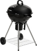 Barbecue Portatif George Foreman à Charbon, 47,5 cm avec Thermomètre et Aération Réglable