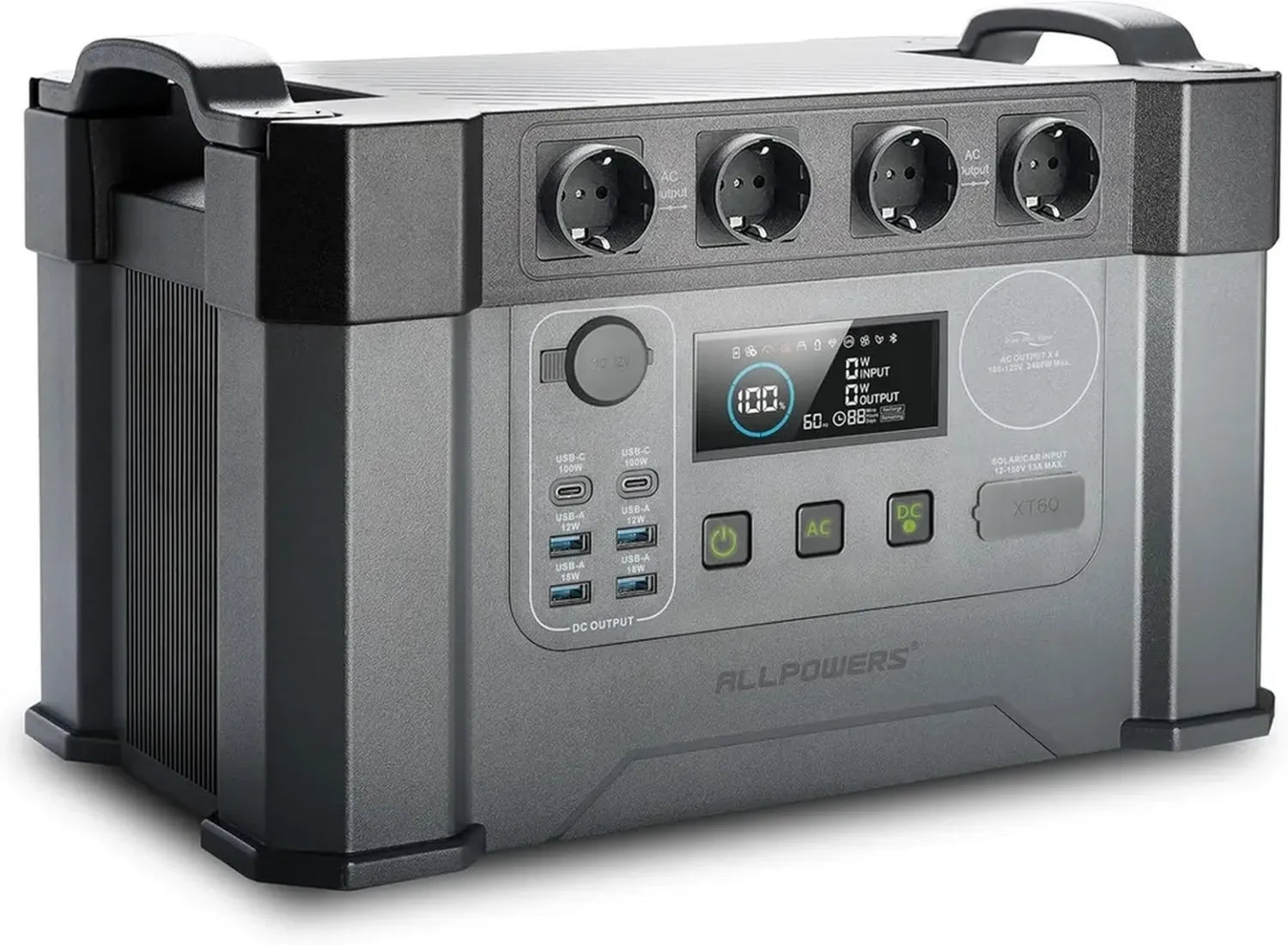 ALLPOWERS Station Électrique Portable 1451Wh, 2400W, Charge Rapide 1,5h, Système UPS, Générateur Solaire pour Camping et Urgences