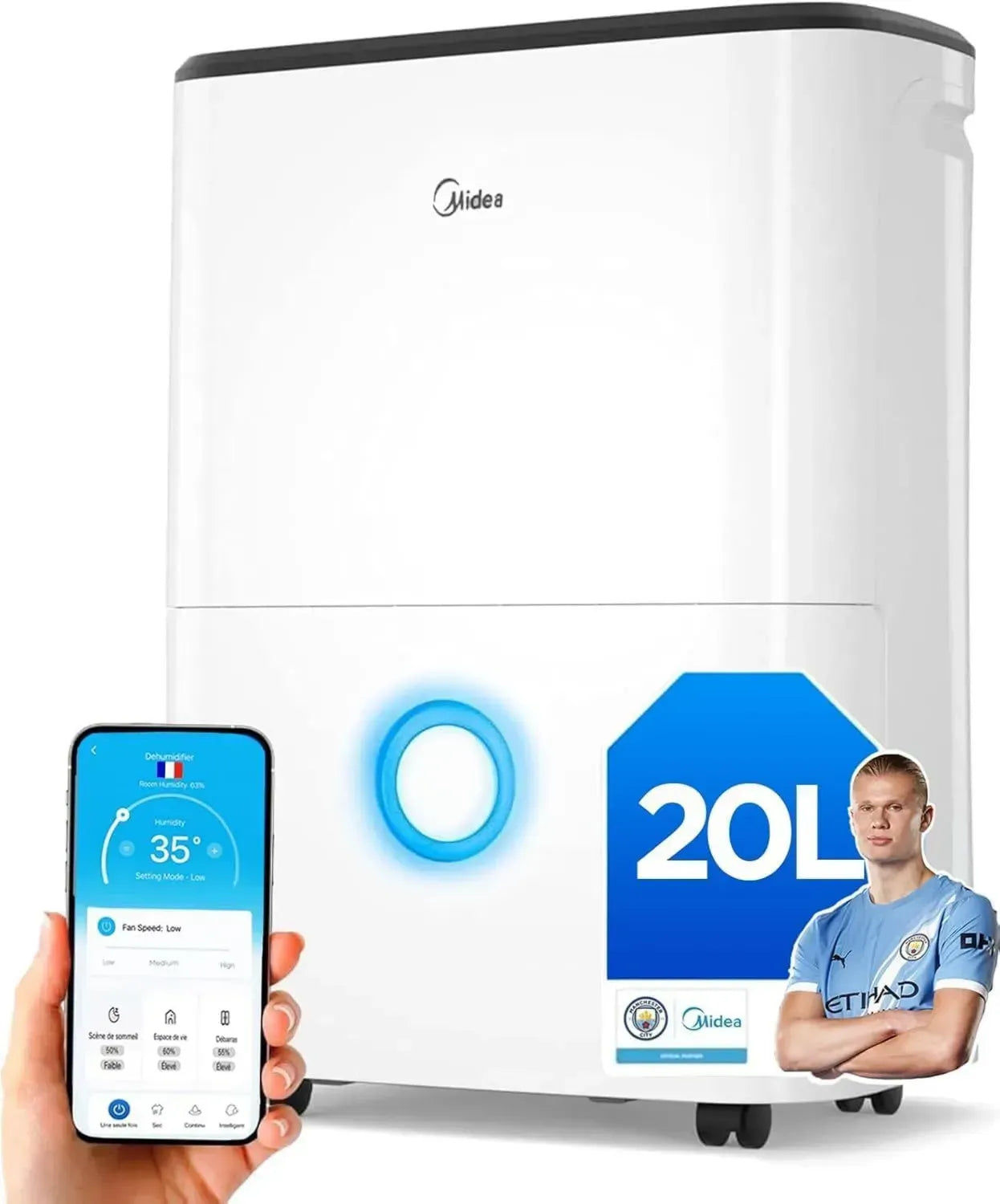MIDEA Déshumidificateur 20L avec WIFI, Purification Électrique, Mode Sèche-Linge, Idéal pour 50m²