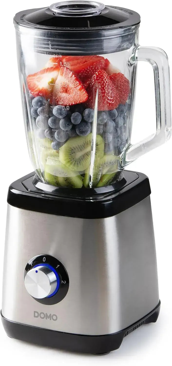 Blender DOMO Inox 1000W - Pichet en Verre 1,5L