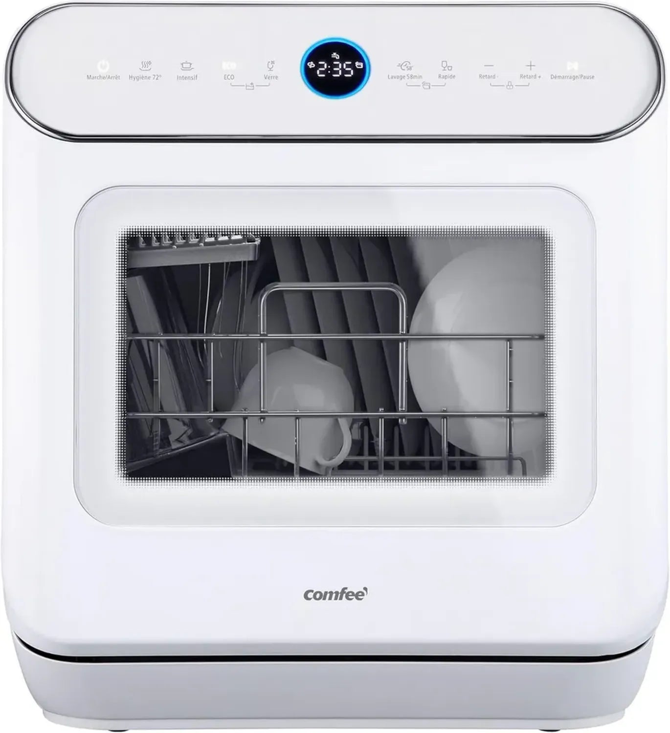 Lave-vaisselle compact COMFEE' 3 couverts avec écran tactile LED et programmes multiples