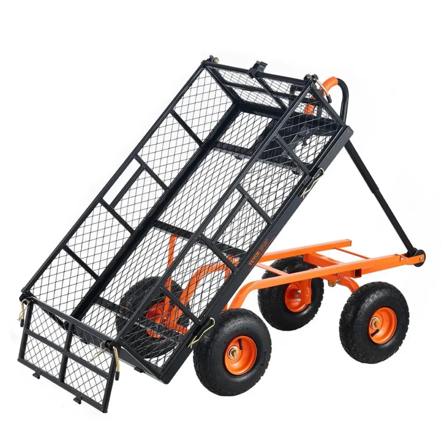 Chariot de Jardin Robuste VEVOR 181kg avec Poignée 2-en-1 Convertible, Roues 255mm