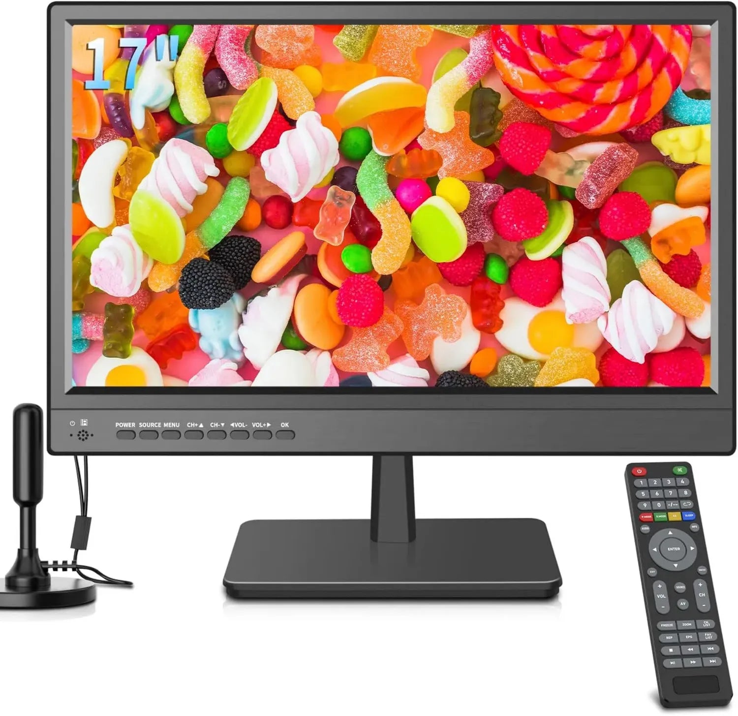 Téléviseur LED HD 17 Pouces ZOSHING avec Tuner TNT et Entrées HDMI/USB/VGA