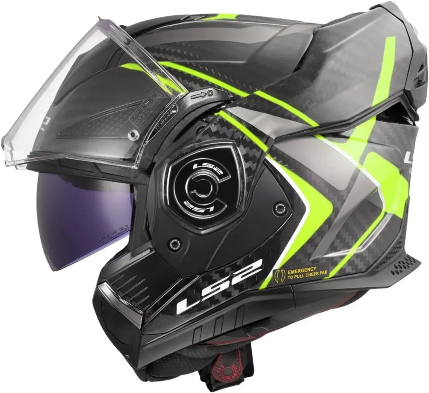 Casque Moto Modulable LS2 ADVANT X Carbone Jaune Fluo Taille M