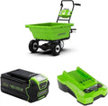 Chariot de Jardin Électrique Greenworks 106L, 100kg, Inclus Batterie 40V 5Ah et Chargeur