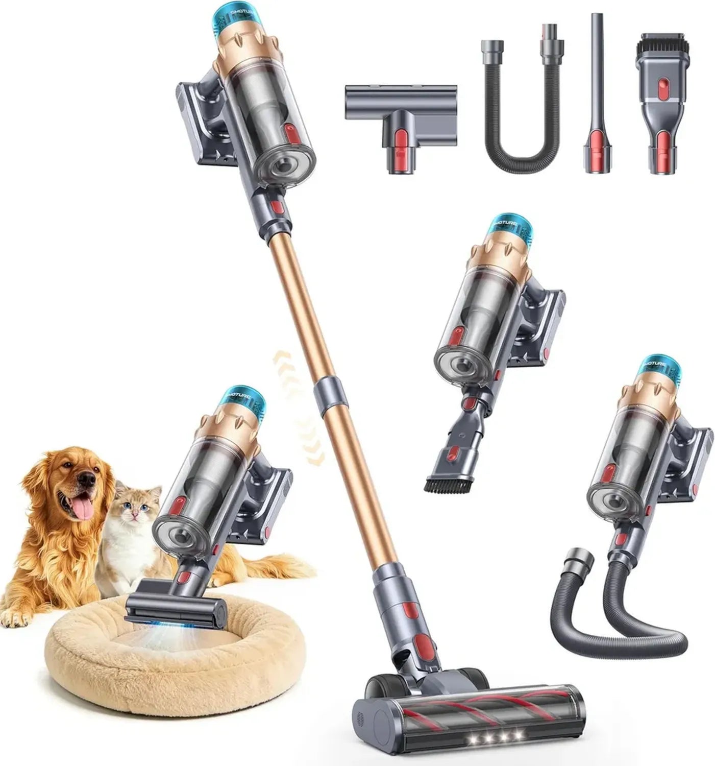 Aspirateur Balai sans Fil 50KPA, Puissance 600W, Autonomie 65 Minutes