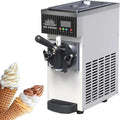 Sorbetière Commerciale de Comptoir, Machine à Glace Molle Saveur Unique 4-5 kg/h, Écran LED, Nettoyage Automatique, Argent