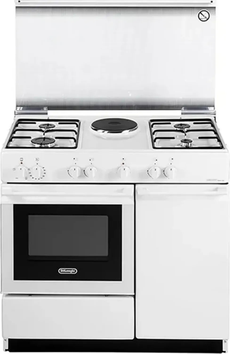 Cuisinière Mixte Gaz-Électrique 4 Feux Blanc 86x50 cm