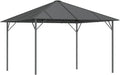 Pavillon de Jardin 3x3m Imperméable en Acier Galvanisé et Polyester Anthracite
