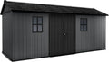Abri de Jardin Imperméable Newton Plus 11,2 m² - Gris Effet Bois