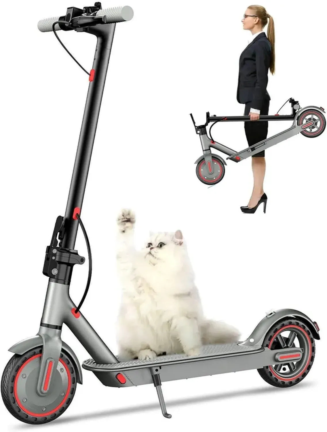 Trottinette Électrique Pliable pour Adulte, Moteur 350W/500W, Roues 8.5/10 Pouces, Vitesse 25 km/h, Autonomie 35/45 km, Double Frein à Tambour, Charge 120 kg