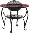 Table de jardin en mosaïque en terre cuite et blanc 68 cm