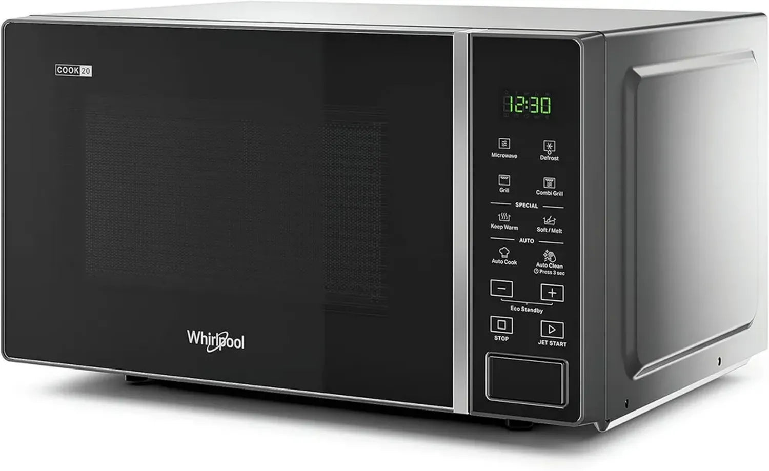 Four à micro-ondes grill 20L 700W Noir Argent Whirlpool