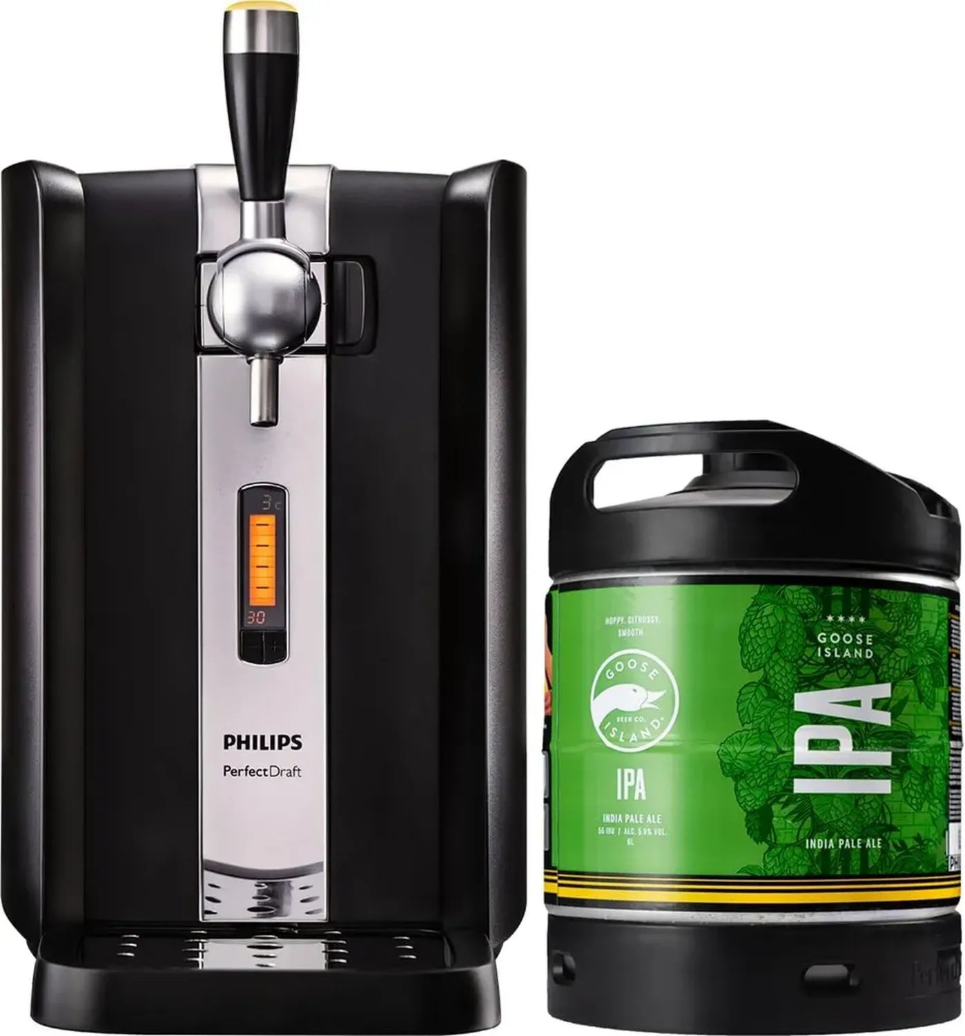 Tireuse à Bière PerfectDraft + Fût Goose Island IPA 6L - Refroidissement 3°C - Fraîcheur 30 Jours - Écran LED de Température - Idéal pour les Amateurs de Bière