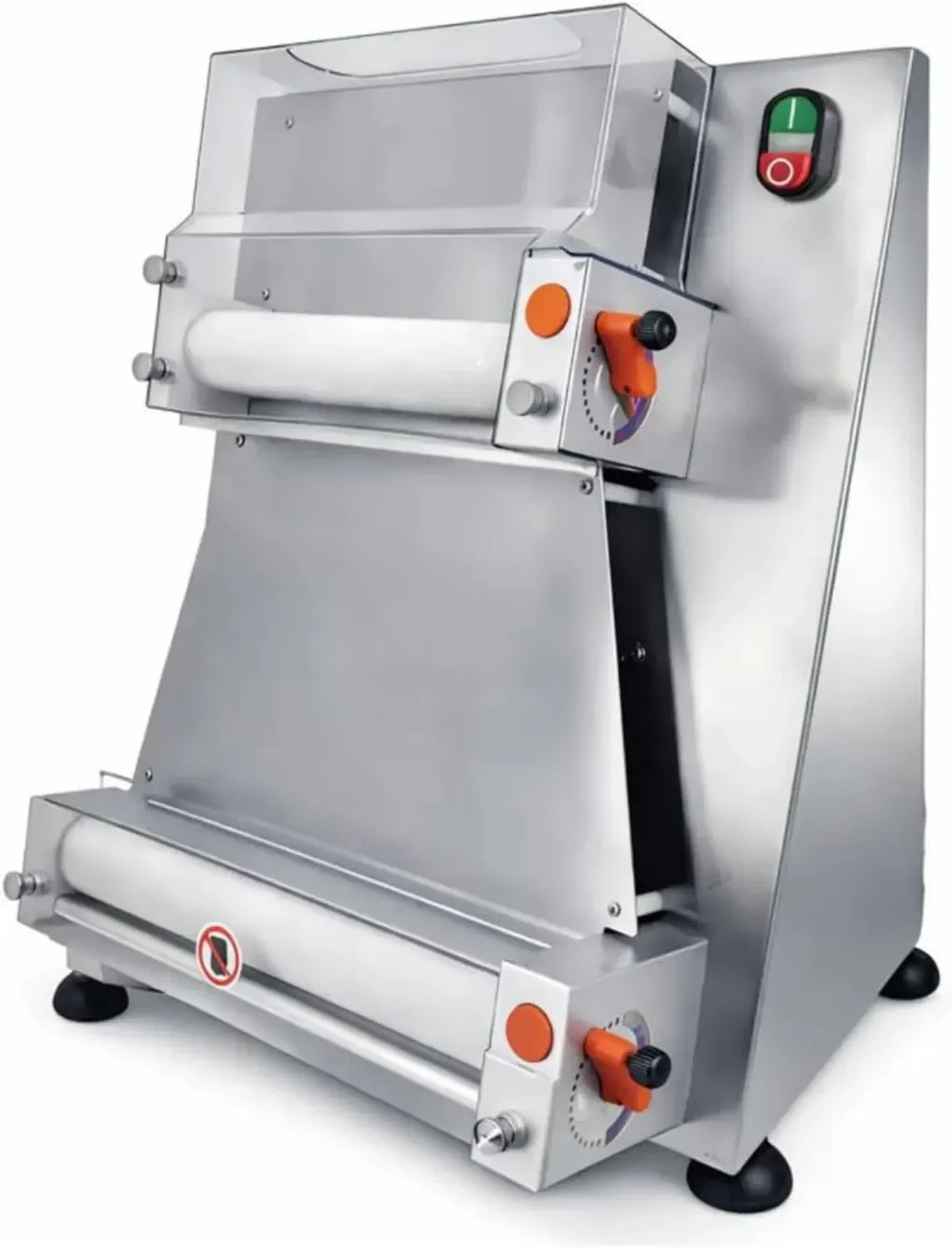 Machine à Pizza Professionnelle avec Laminoir à Deux Rouleaux, Inox, 370W, Jusqu'à 40 cm de Diamètre