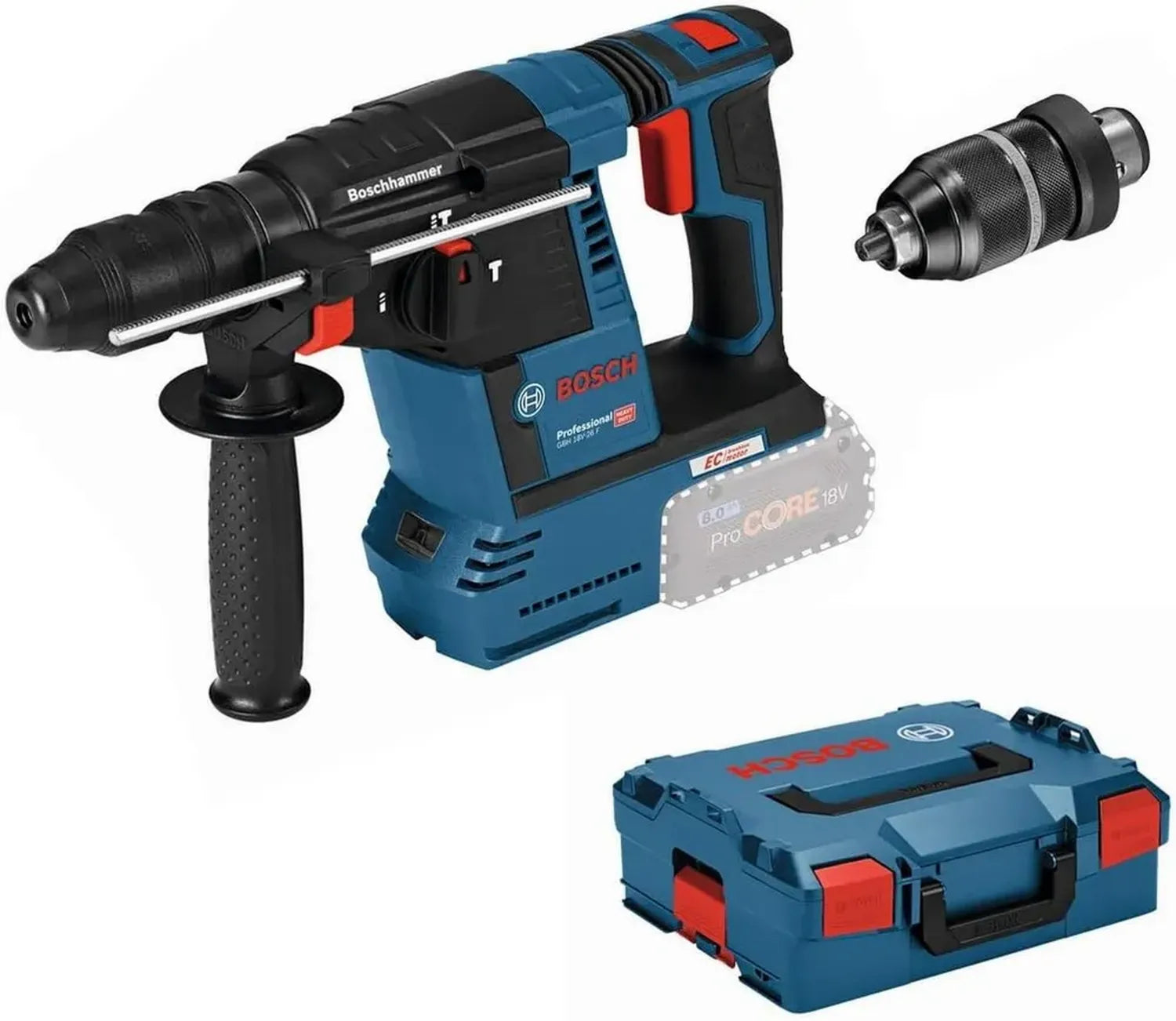 Perforateur sans-fil Bosch 18V GBH 18V-26 F avec accessoires et L-BOXX
